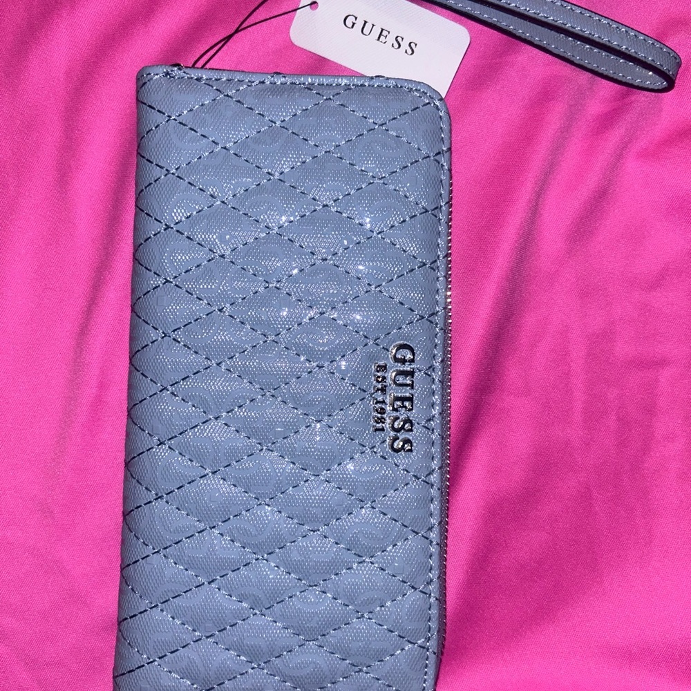 Guess Quilted Blue Wallet